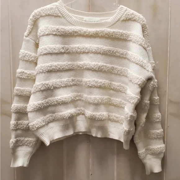 Anthropologie Sweaters - Anthropologie Treaded Leaf cream sweater lg